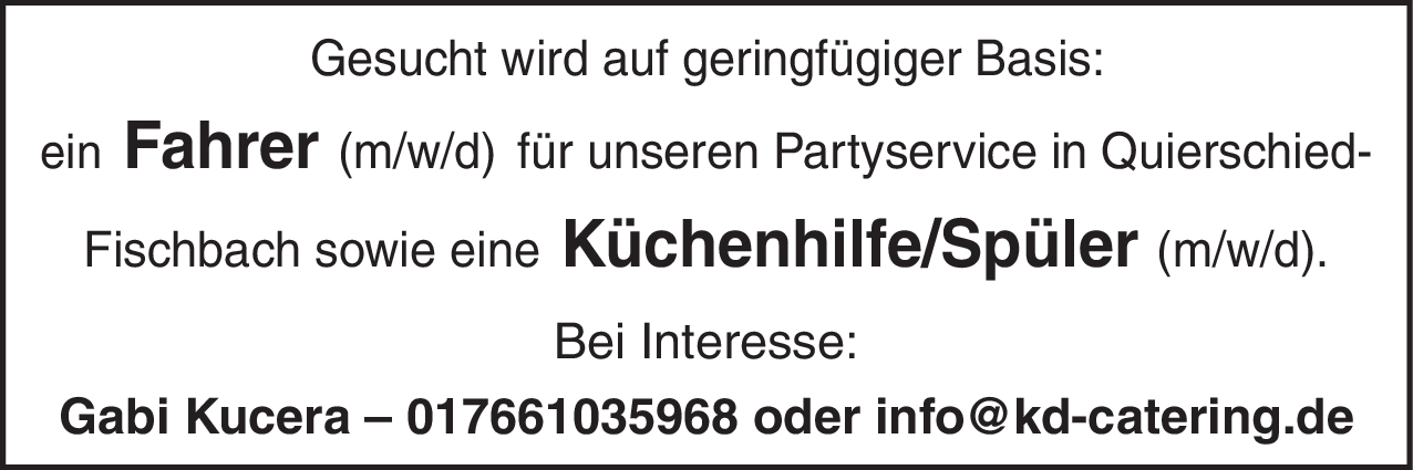 Küchenhilfe/Spüler (m/w/d)