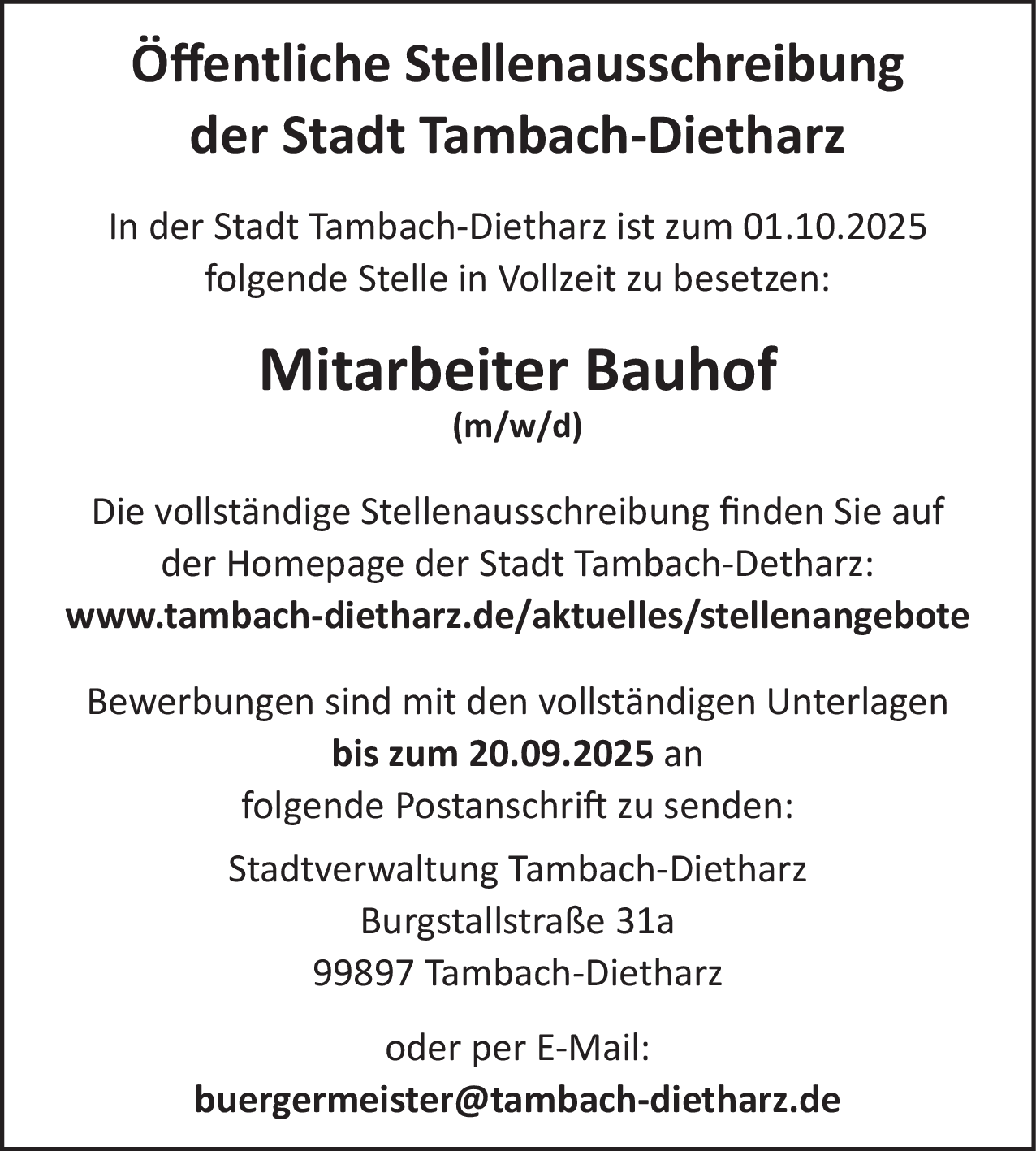 Mitarbeiter Bauhof (m/w/d)