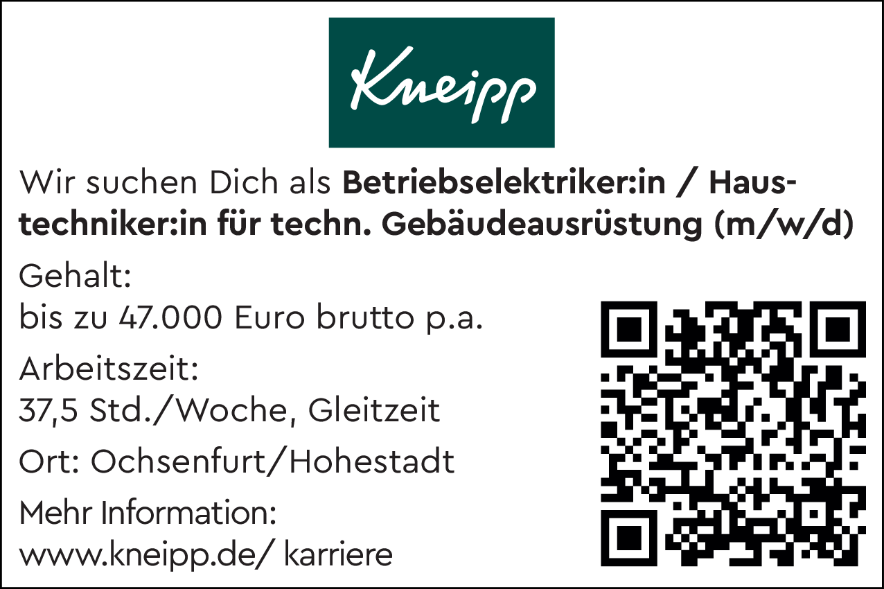 Betriebselektriker/in für techn. Gebäudeausrüstung (m/w/d)