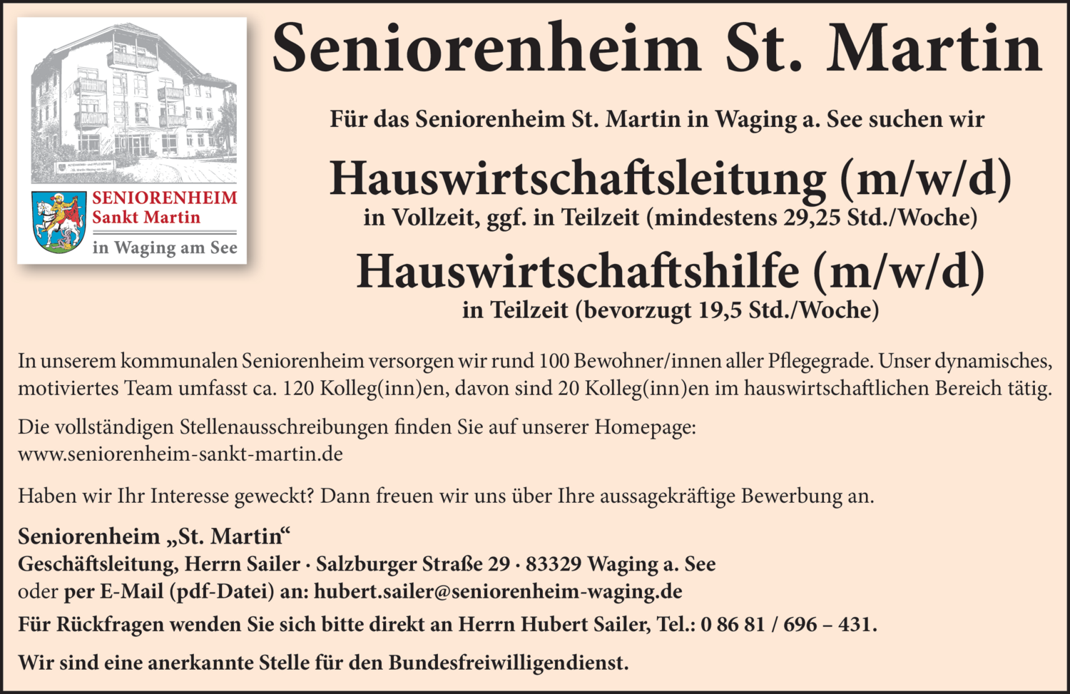 Hauswirtschaftshilfe (m/w/d)