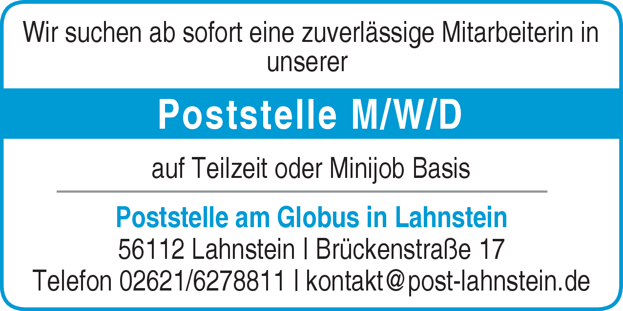 Mitarbeiterin Poststelle (m/w/d)
