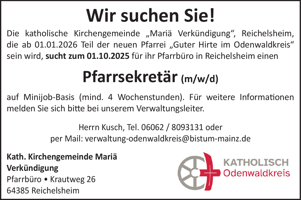 Pfarrsekretär (m/w/d)