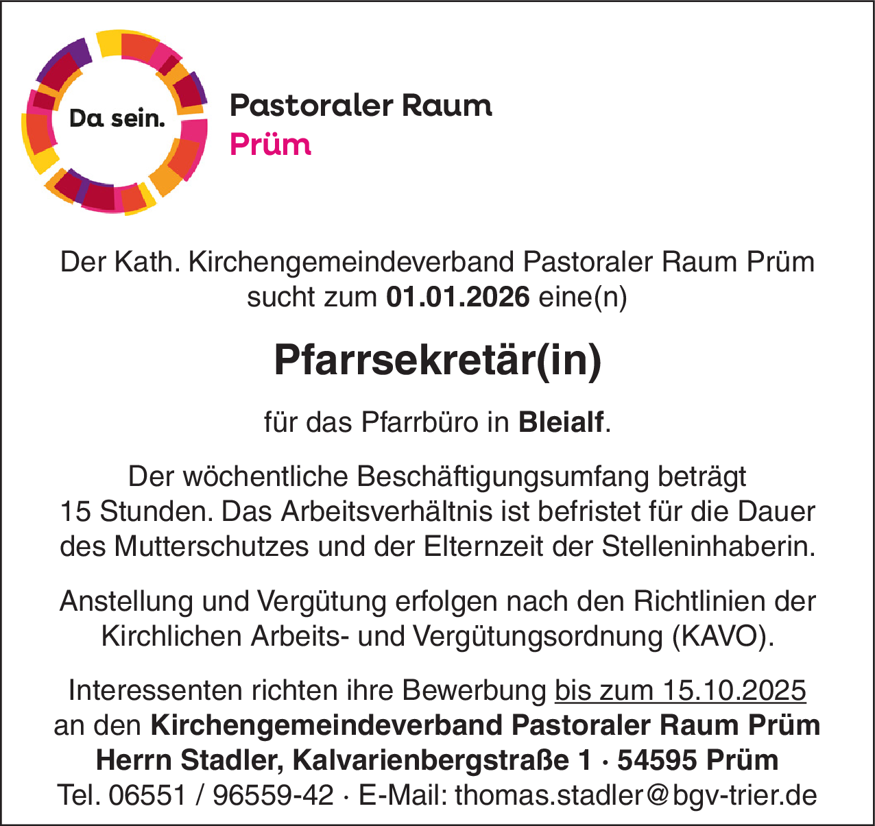 Pfarrsekretär(in)