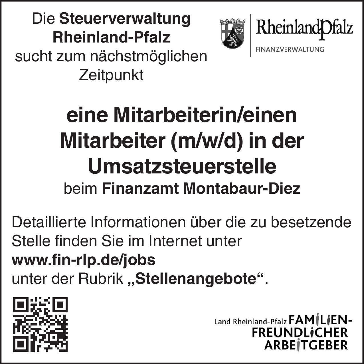 Mitarbeiter (m/w/d) in der Umsatzsteuerstelle