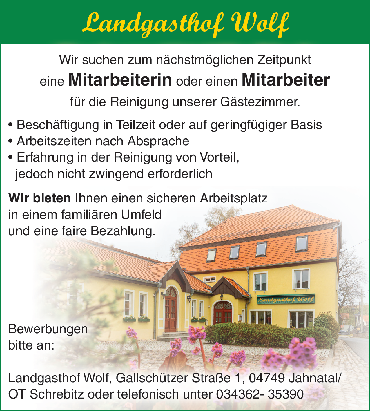 Mitarbeiter (m/w/d) für die Reinigung