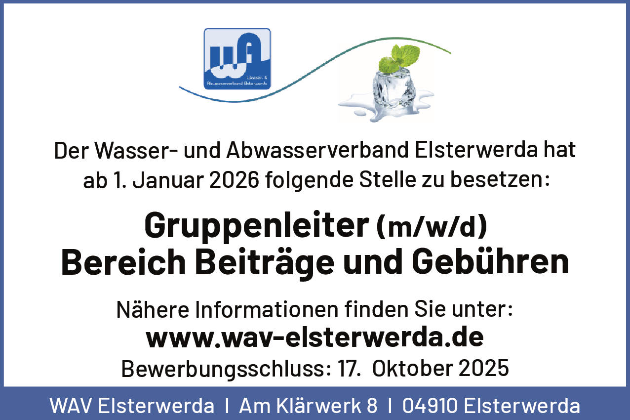 Gruppenleiter (m/w/d) Bereich Beiträge und Gebühren