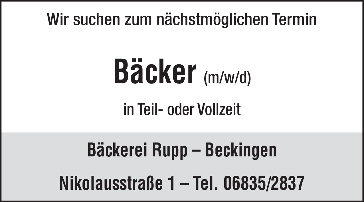Bäcker (m/w/d)