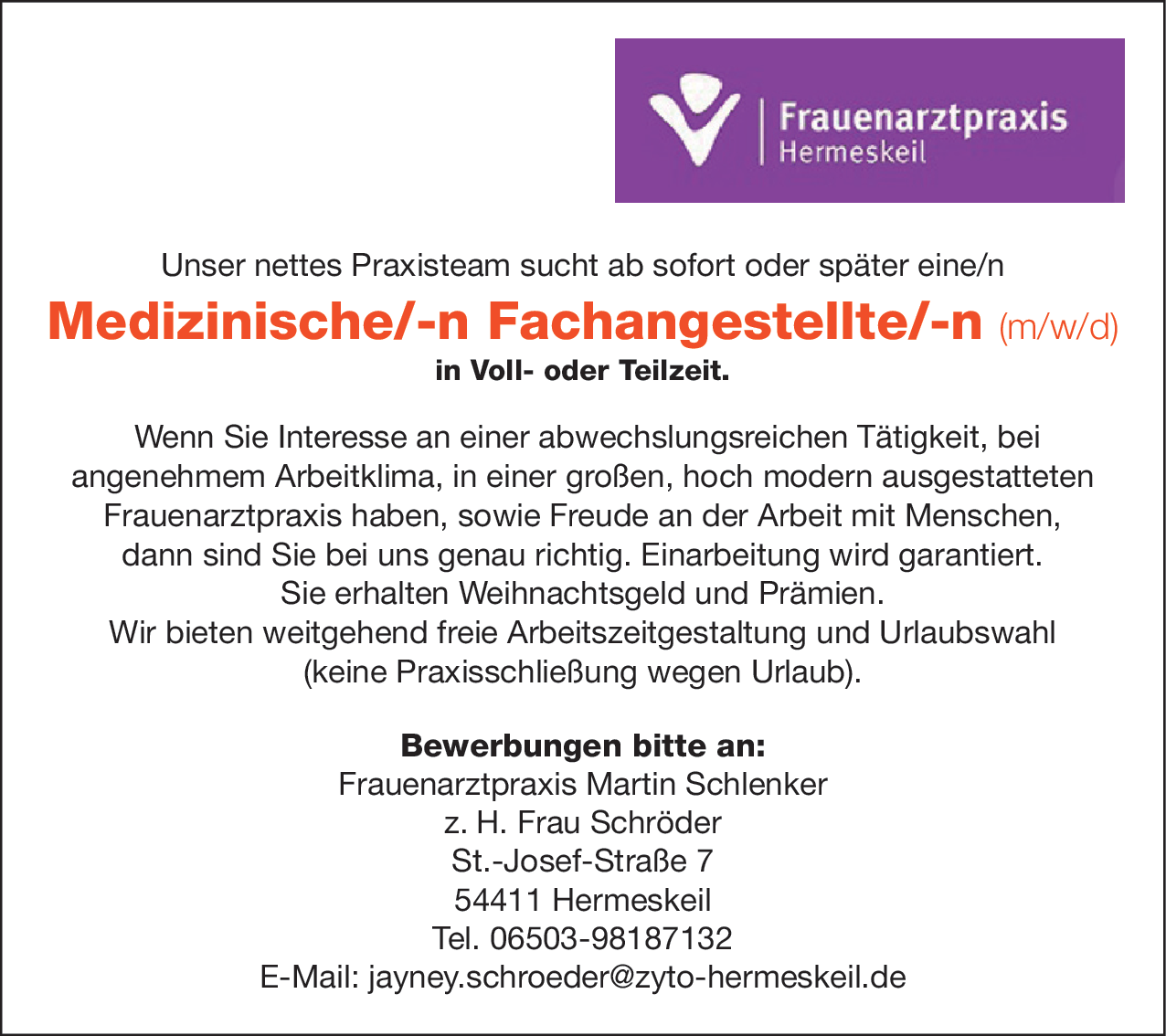 Medizinische Fachangestellte (m/w/d)