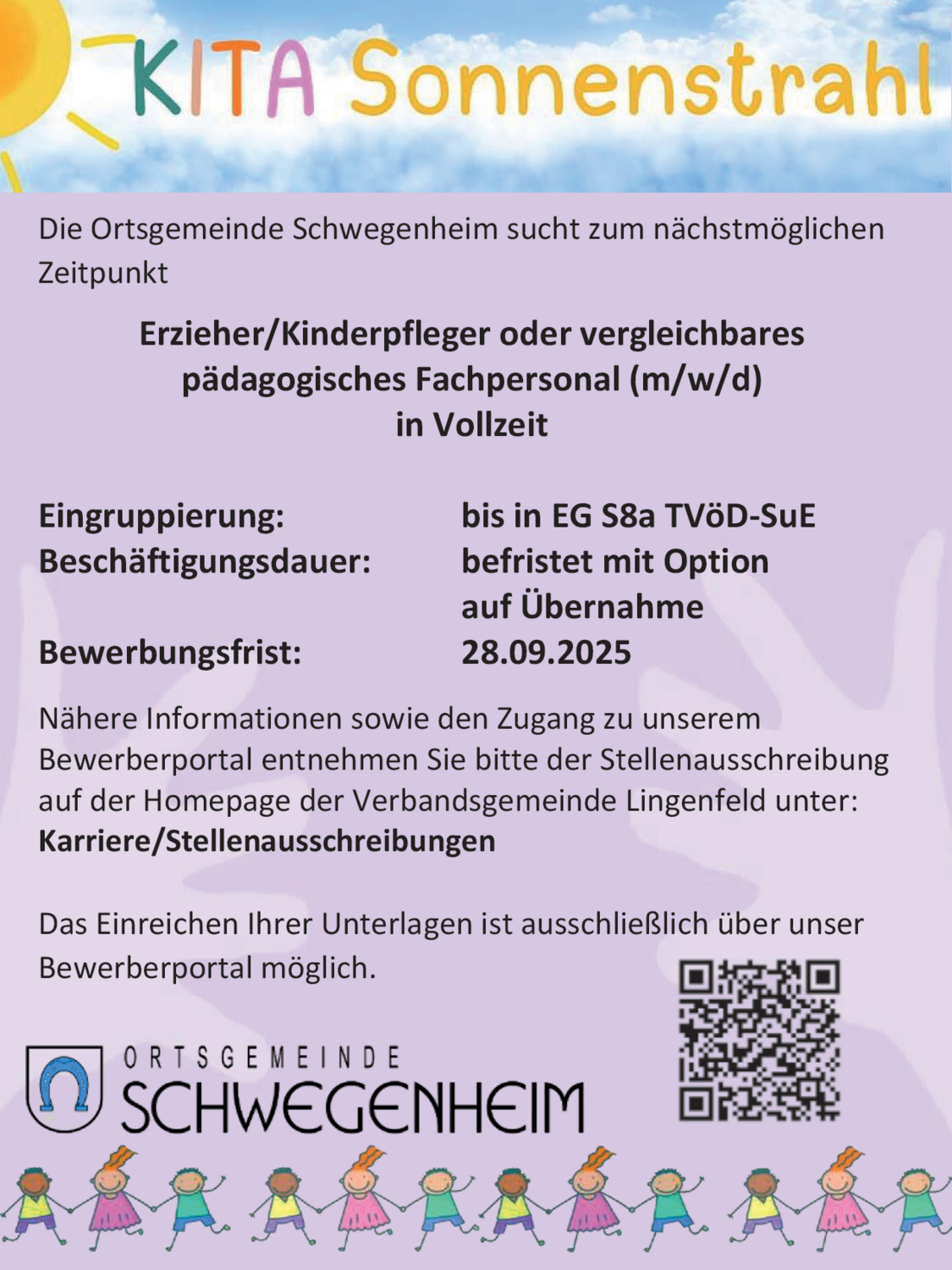 Erzieher/Kinderpfleger oder vergleichbares pädagogisches Fachpersonal (m/w/d)