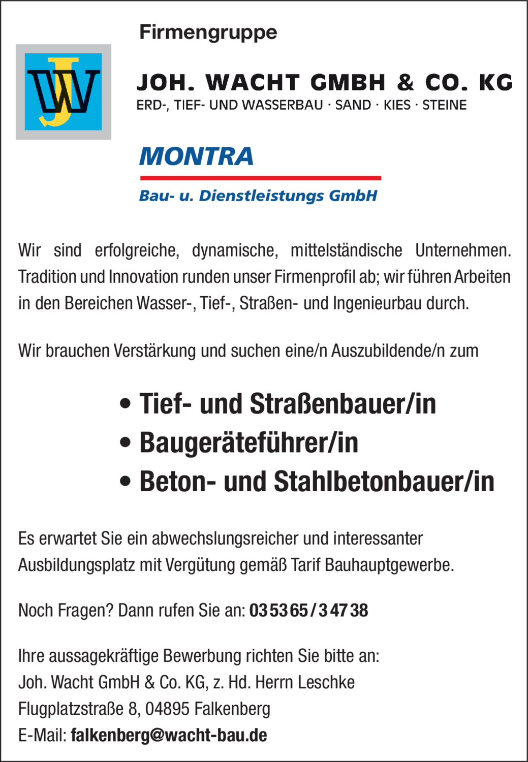 Tief- und Straßenbauer/in (m/w/d)