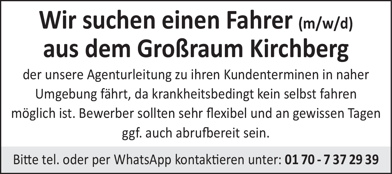 Fahrer (m/w/d)