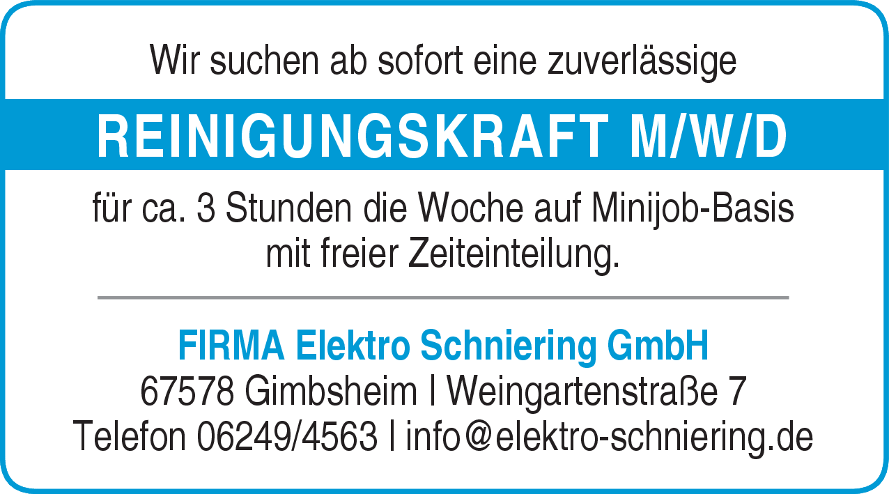 Reinigungskraft (m/w/d)