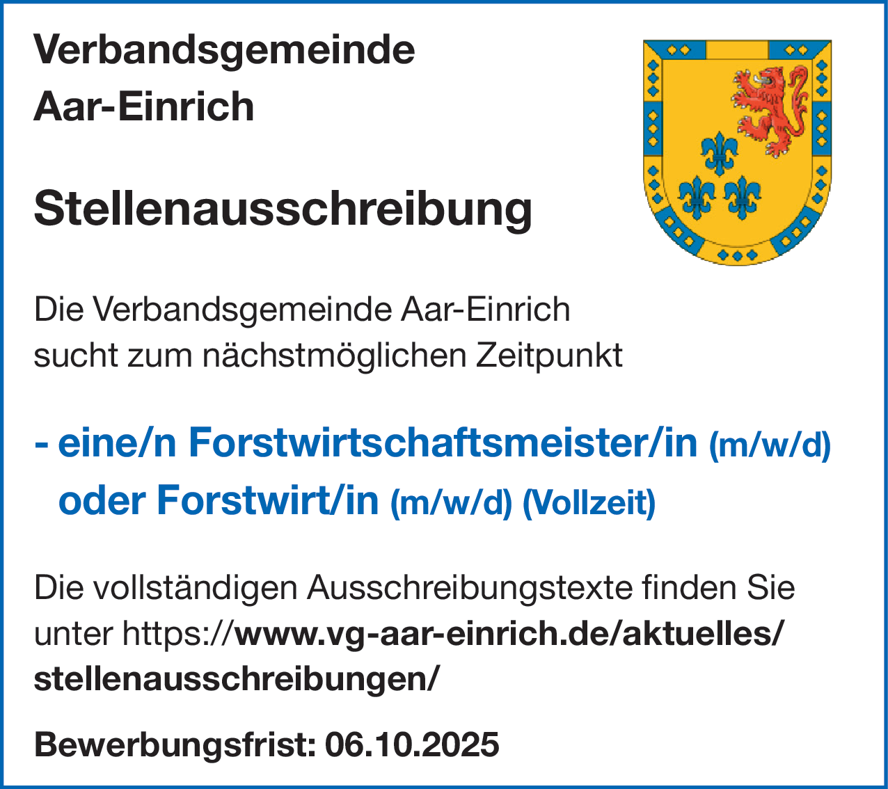 Forstwirtschaftsmeister/in (m/w/d)