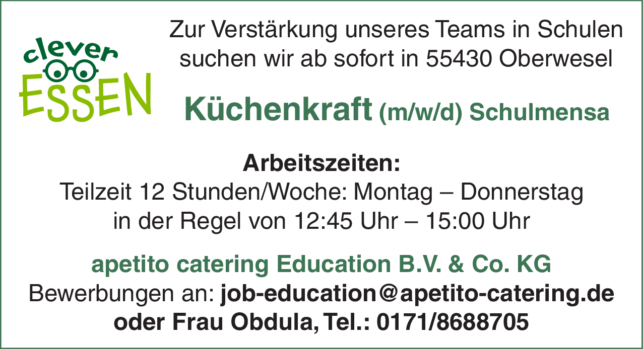 Küchenkraft (m/w/d) Schulmensa