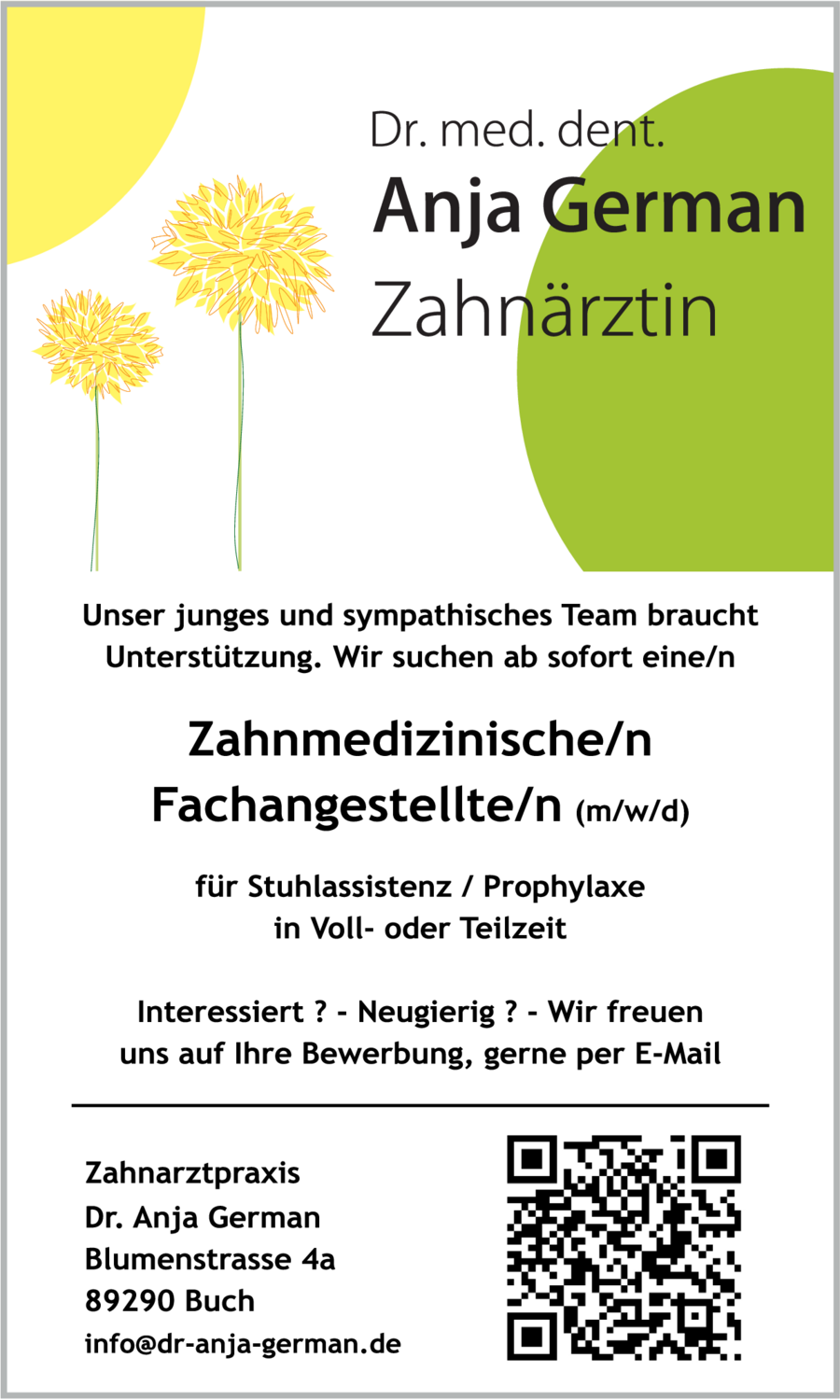 Zahnmedizinische Fachangestellte (m/w/d)