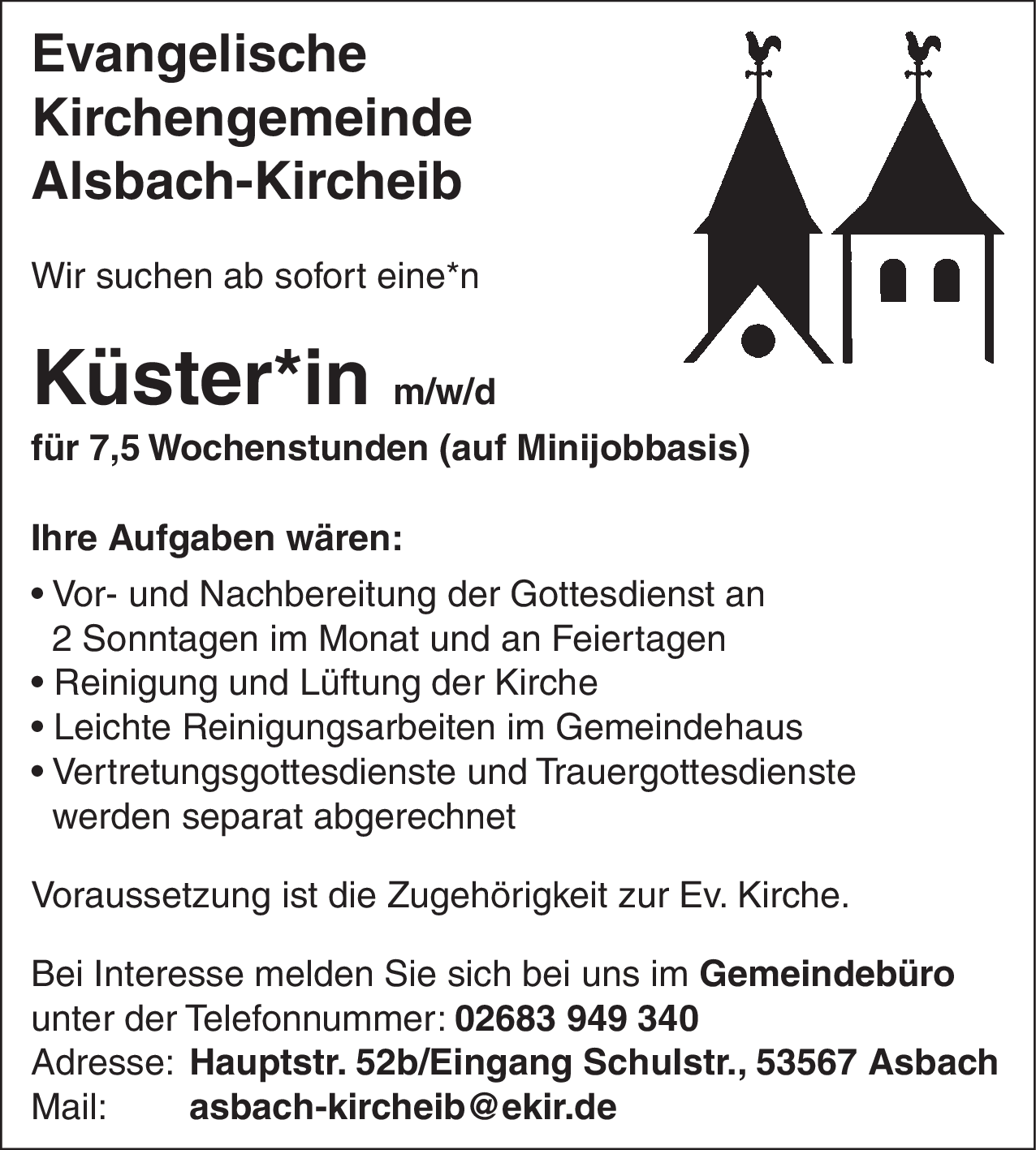 Küster/in (m/w/d)
