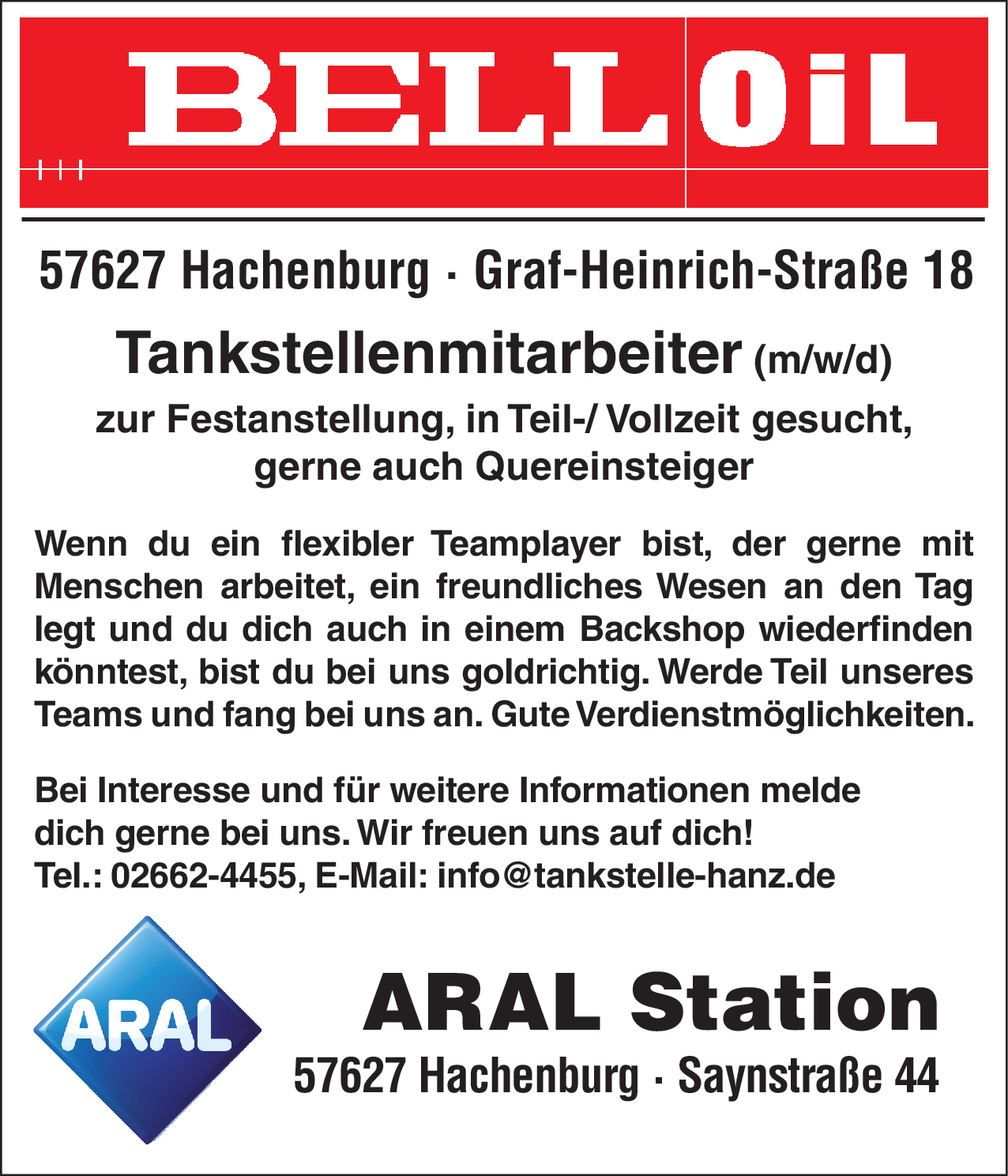Tankstellenmitarbeiter (m/w/d)