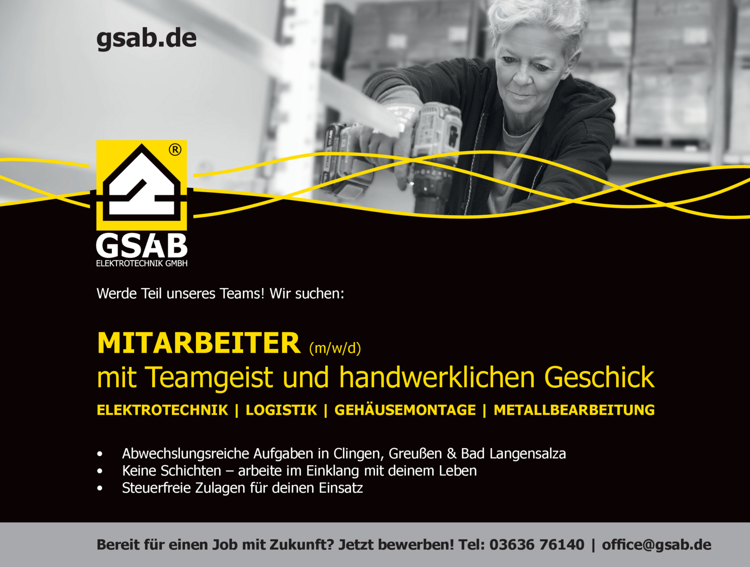 Mitarbeiter (m/w/d) mit Teamgeist und handwerklichen Geschick