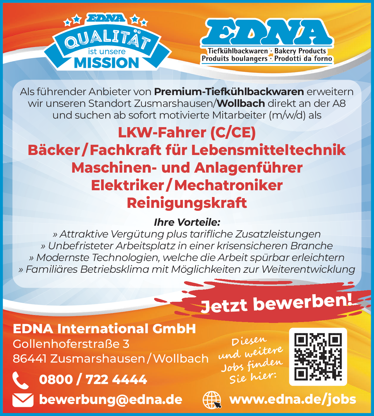 Bäcker/Fachkraft für Lebensmitteltechnik (m/w/d)