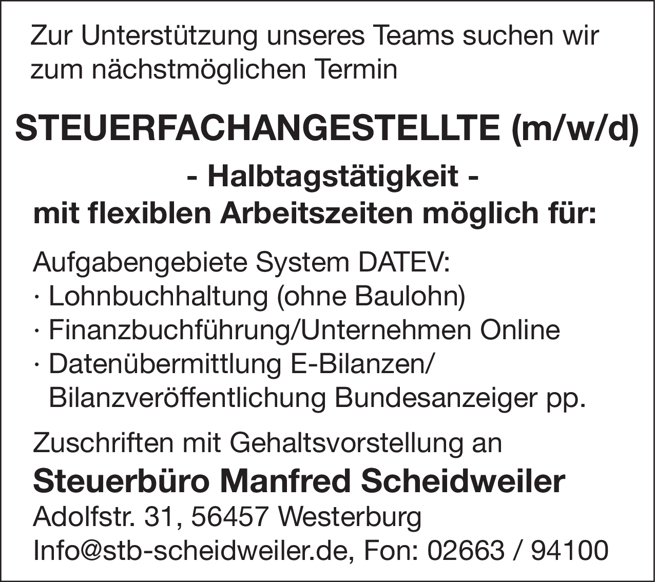 Steuerfachangestellte (m/w/d)