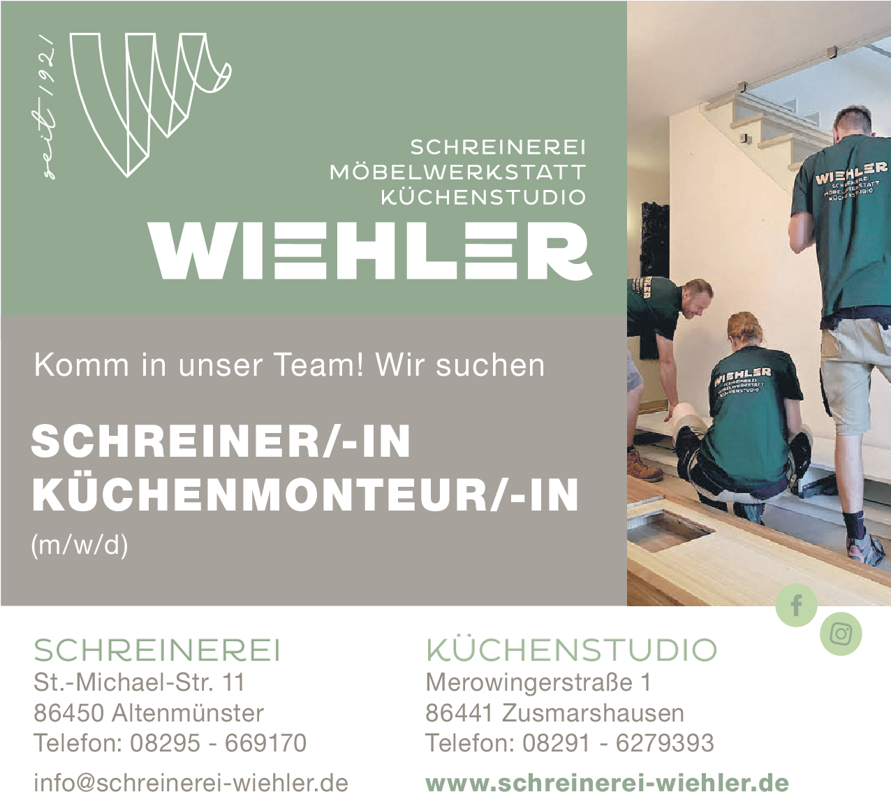 Schreiner/-in (m/w/d)