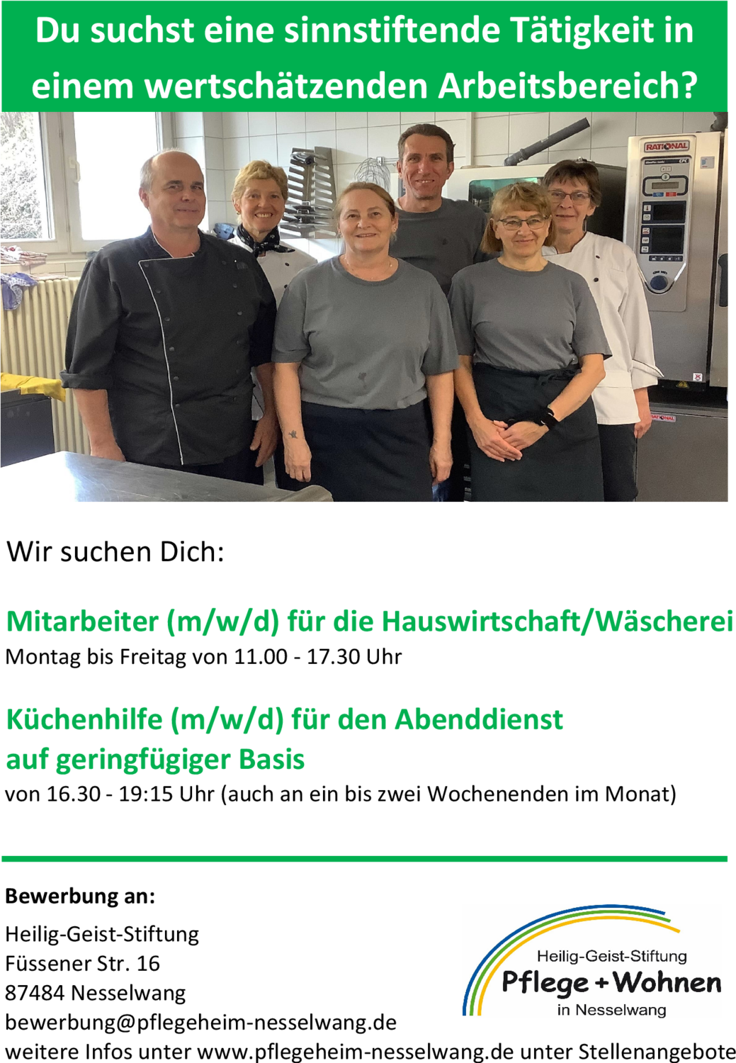 Mitarbeiter (m/w/d) für die Hauswirtschaft/Wäscherei