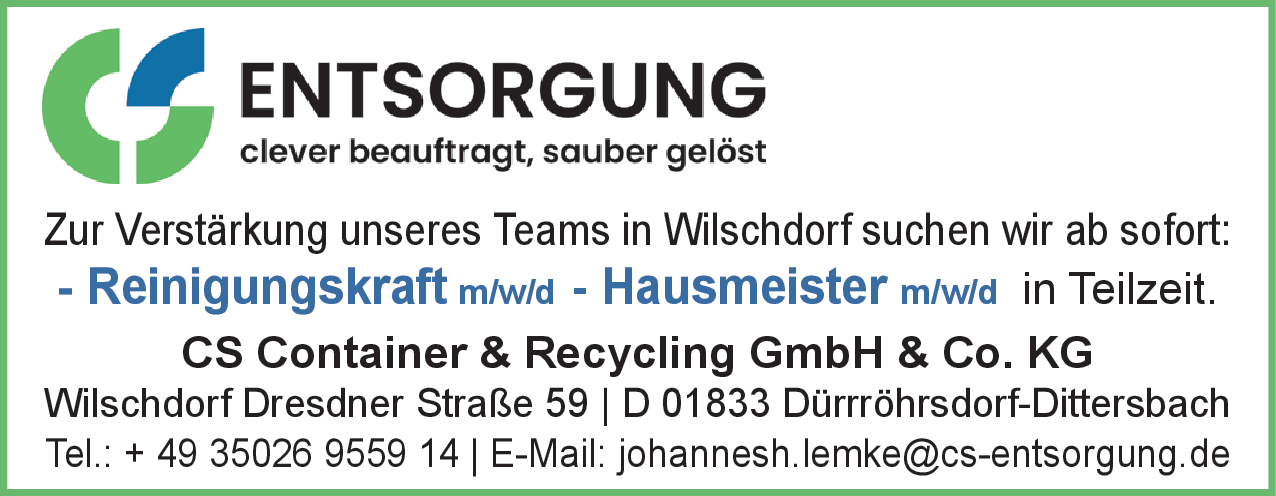 Reinigungskraft (m/w/d)
