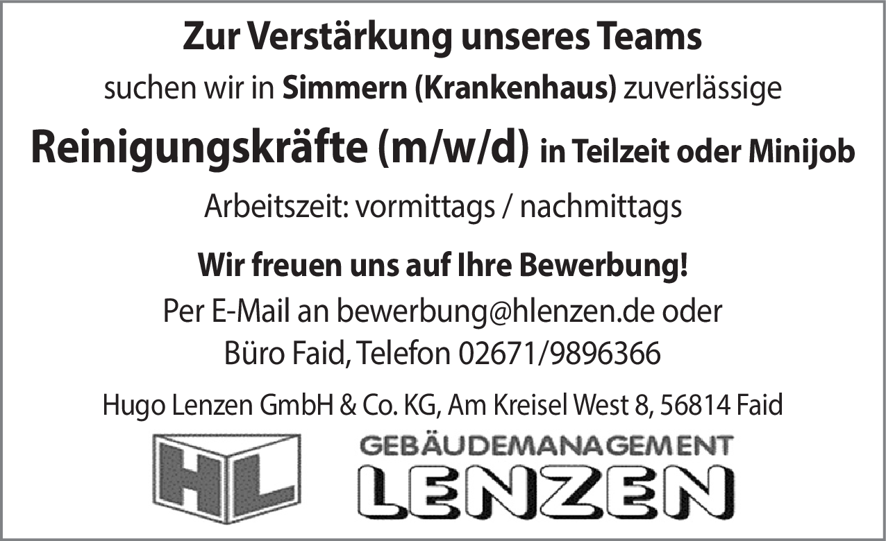 Reinigungskraft (m/w/d)