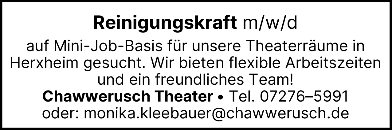 Reinigungskraft (m/w/d)