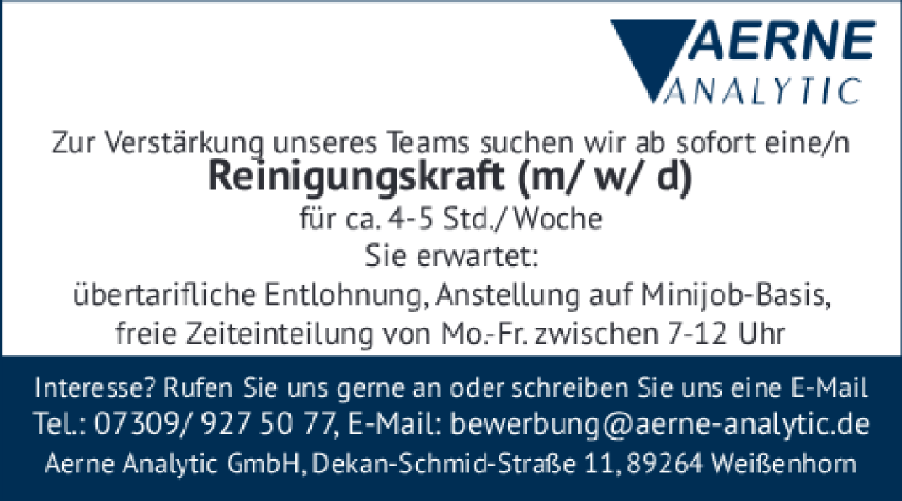 Reinigungskraft (m/w/d)