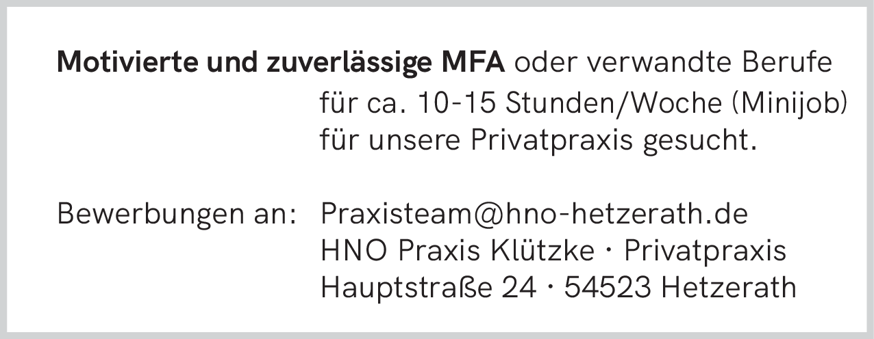MFA (m/w/d)
