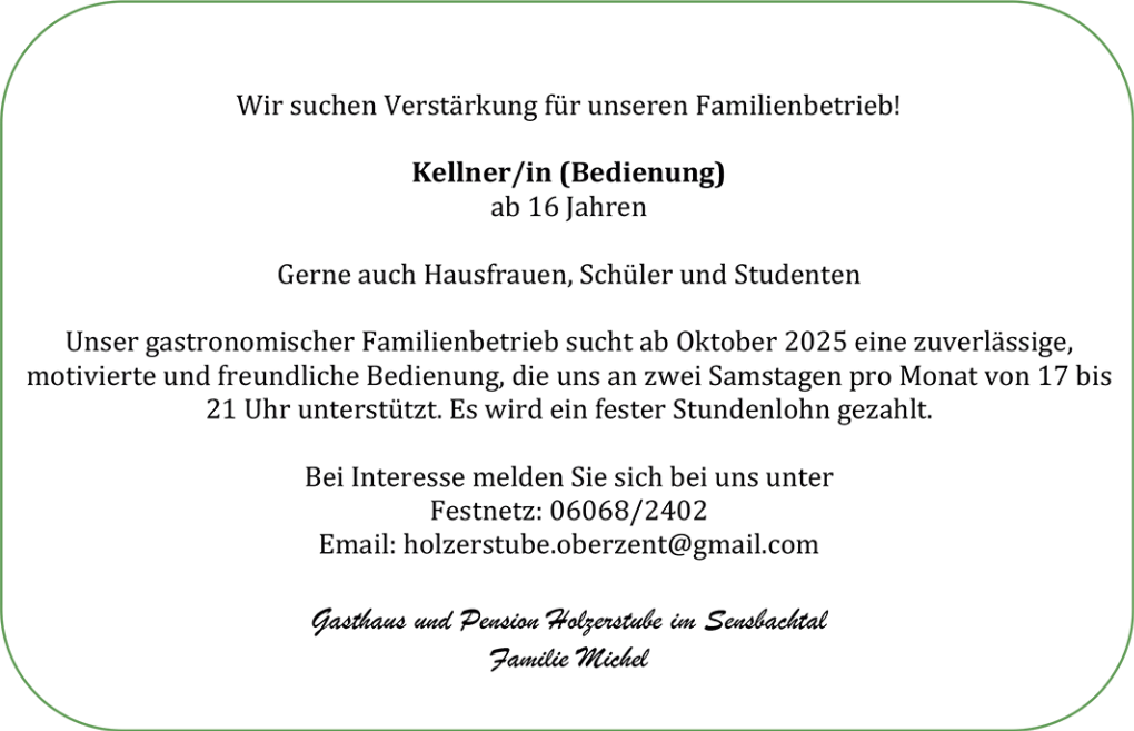 Kellner/in (Bedienung) (m/w/d)