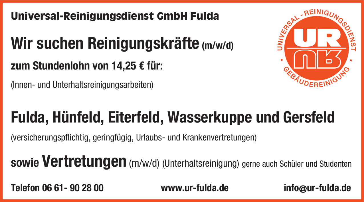 Reinigungskräfte (m/w/d)