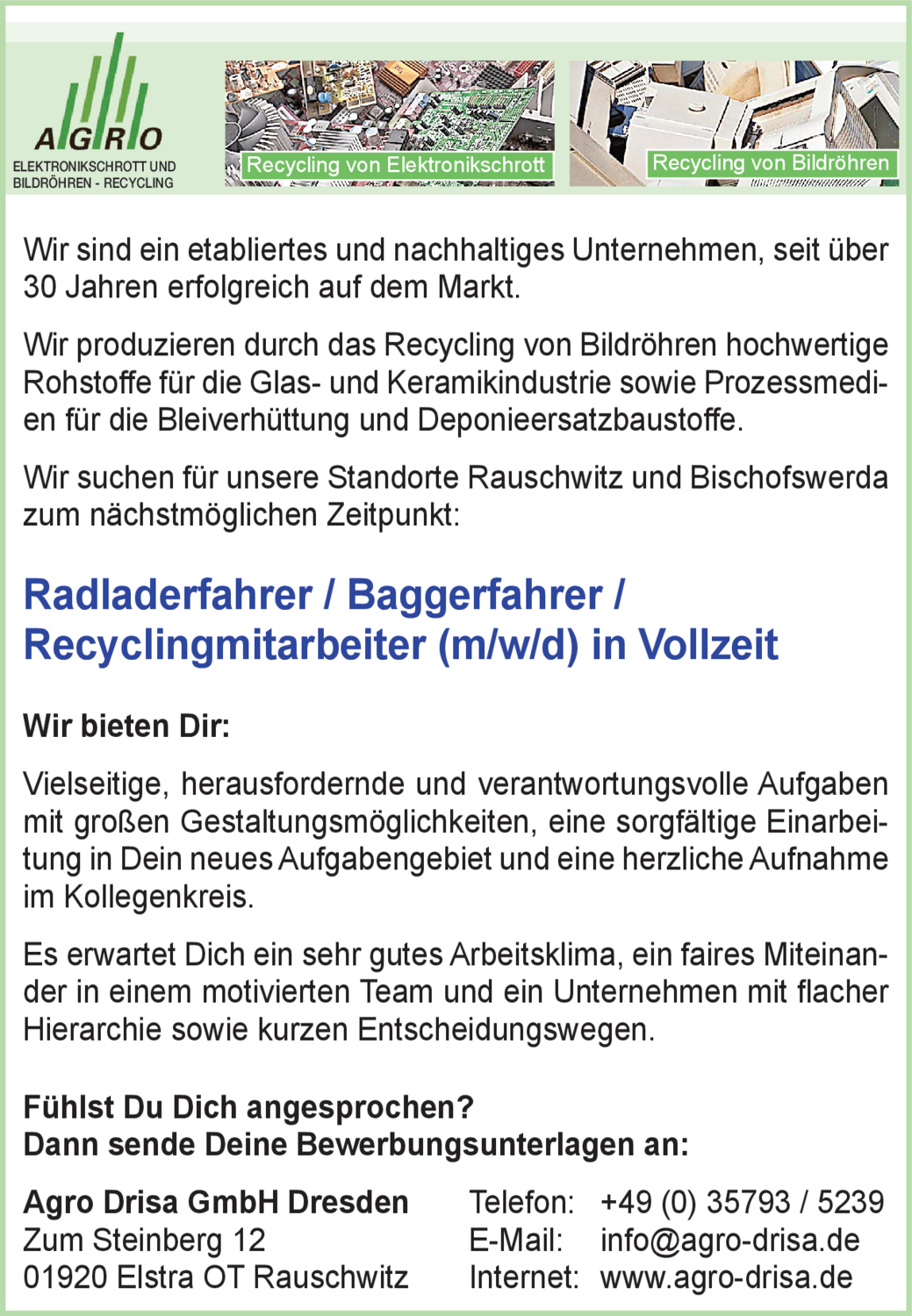 Recyclingmitarbeiter (m/w/d)