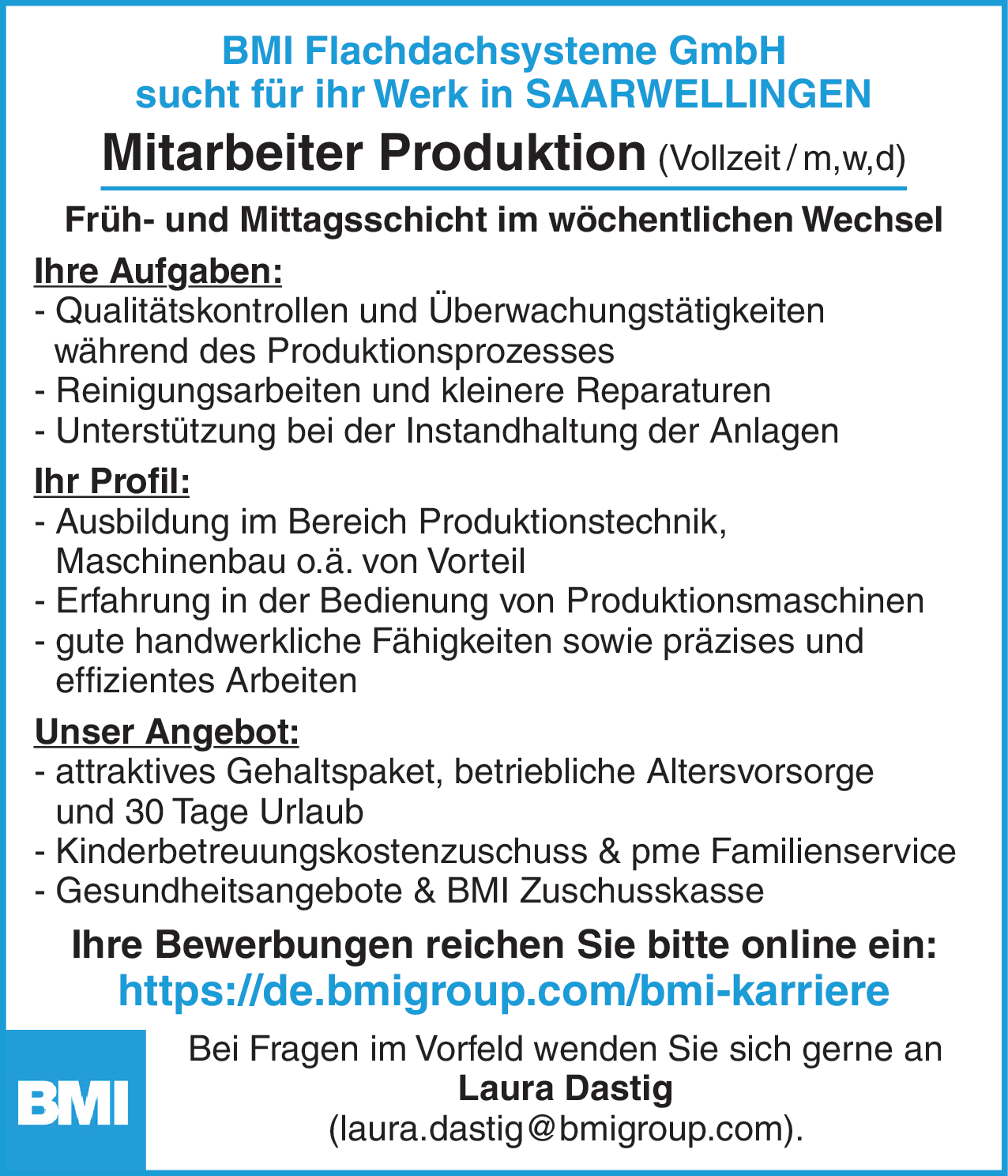 Mitarbeiter Produktion (m/w/d)