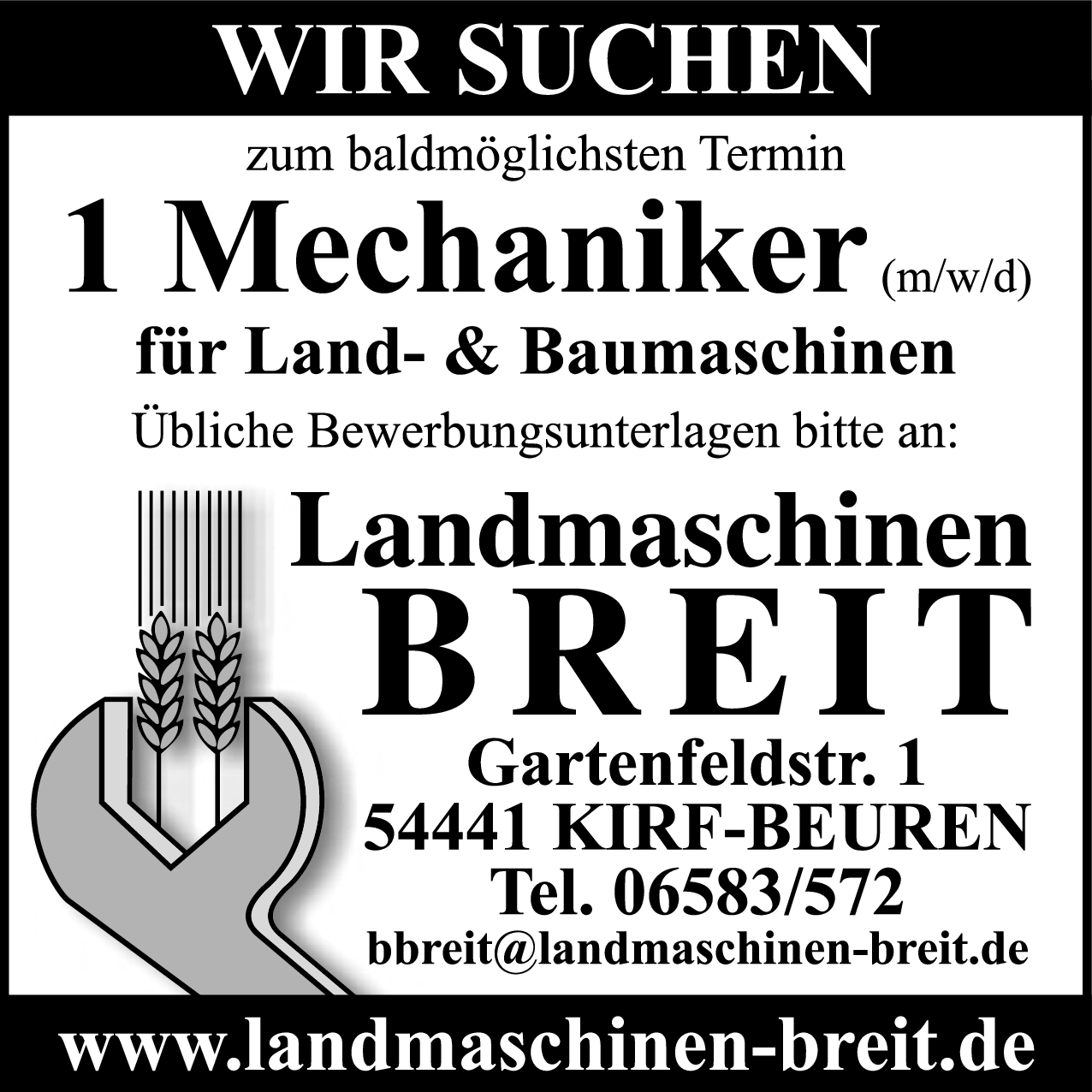 Mechaniker (m/w/d) für Land- & Baumaschinen