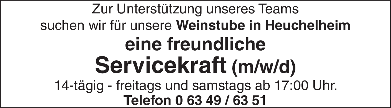 Servicekraft (m/w/d)
