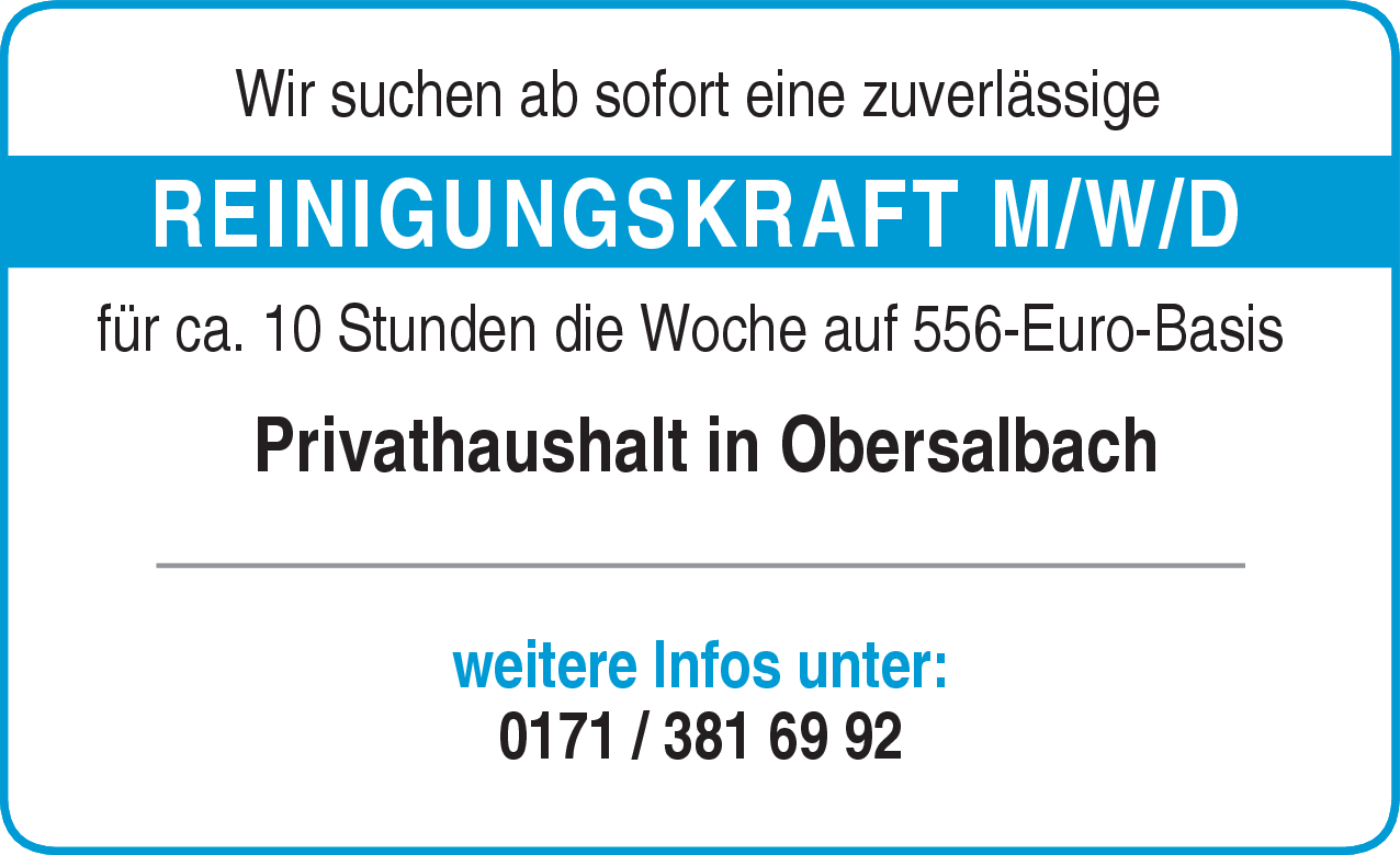 Reinigungskraft (m/w/d)