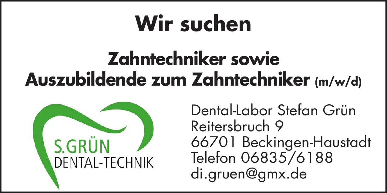 Auszubildender Zahntechniker (m/w/d)