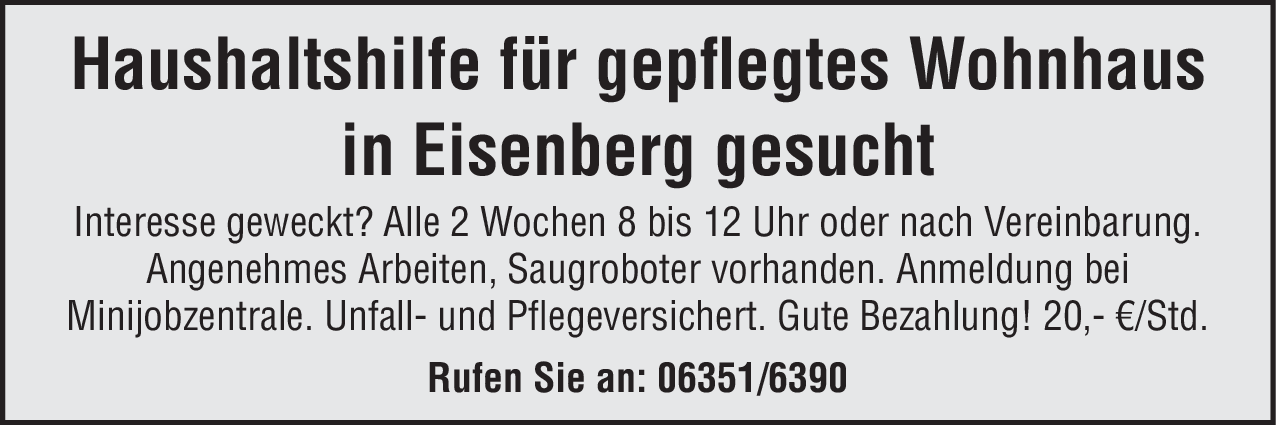Haushaltshilfe (m/w/d)