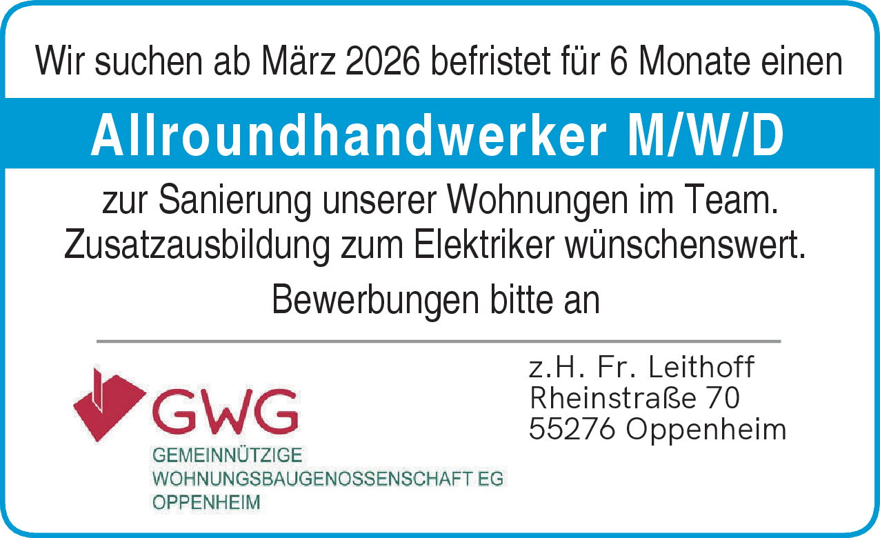 Allroundhandwerker (m/w/d)