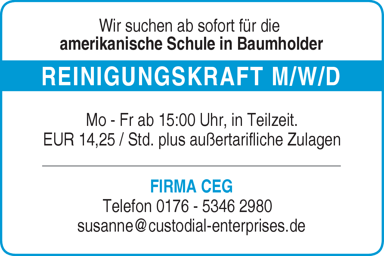 Reinigungskraft (m/w/d)