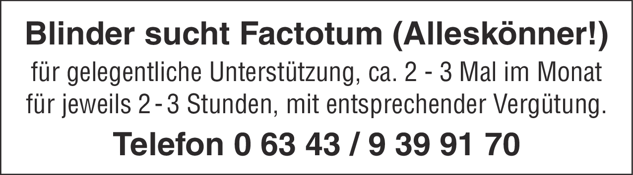 Factotum (m/w/d)