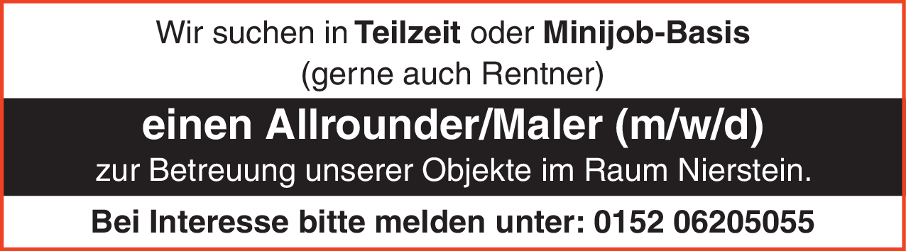 Allrounder/Maler (m/w/d)