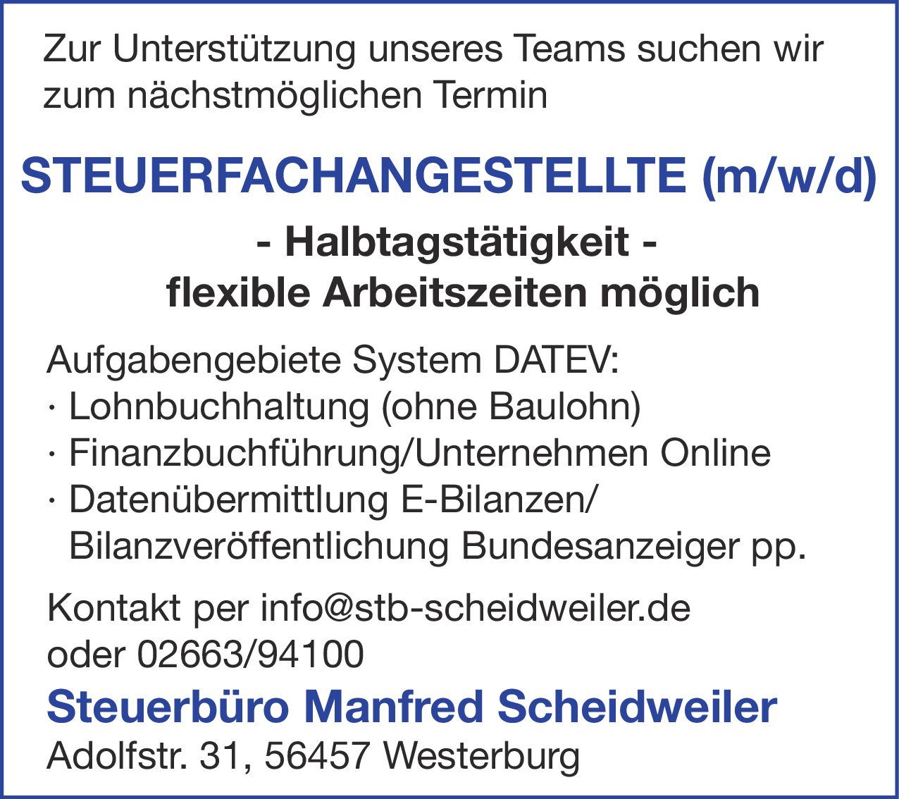 Steuerfachangestellte (m/w/d)