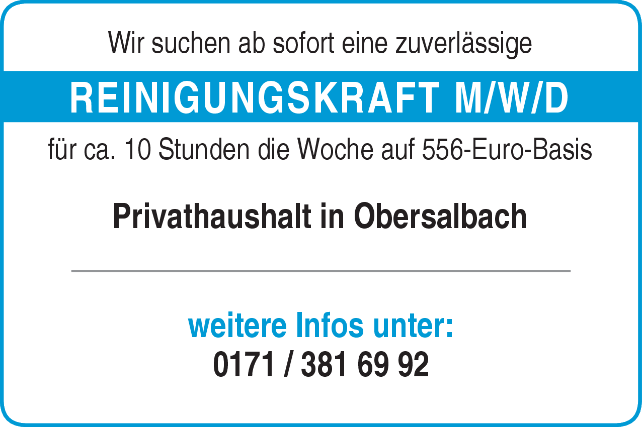 Reinigungskraft (m/w/d)