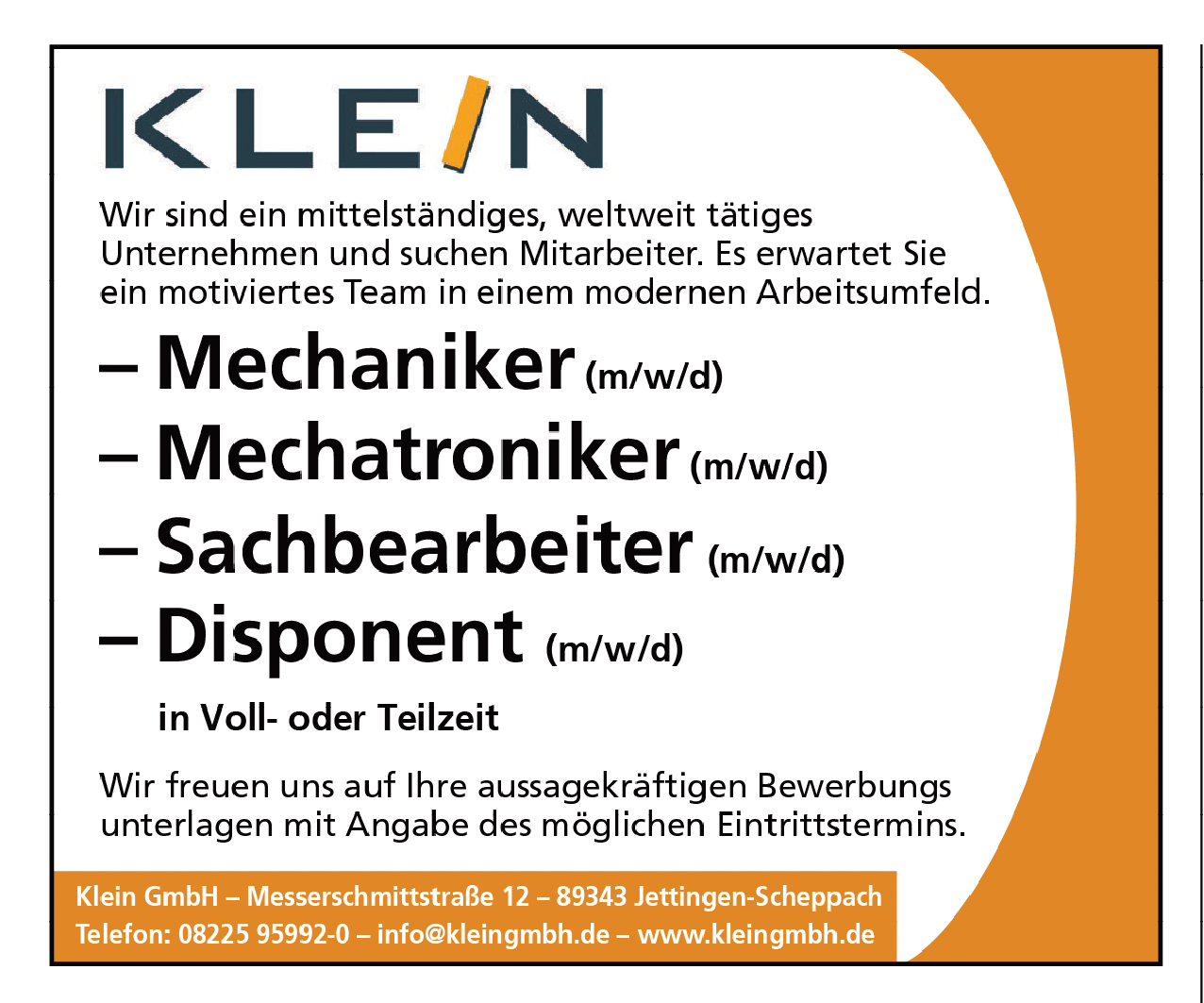 Mechaniker (m/w/d)