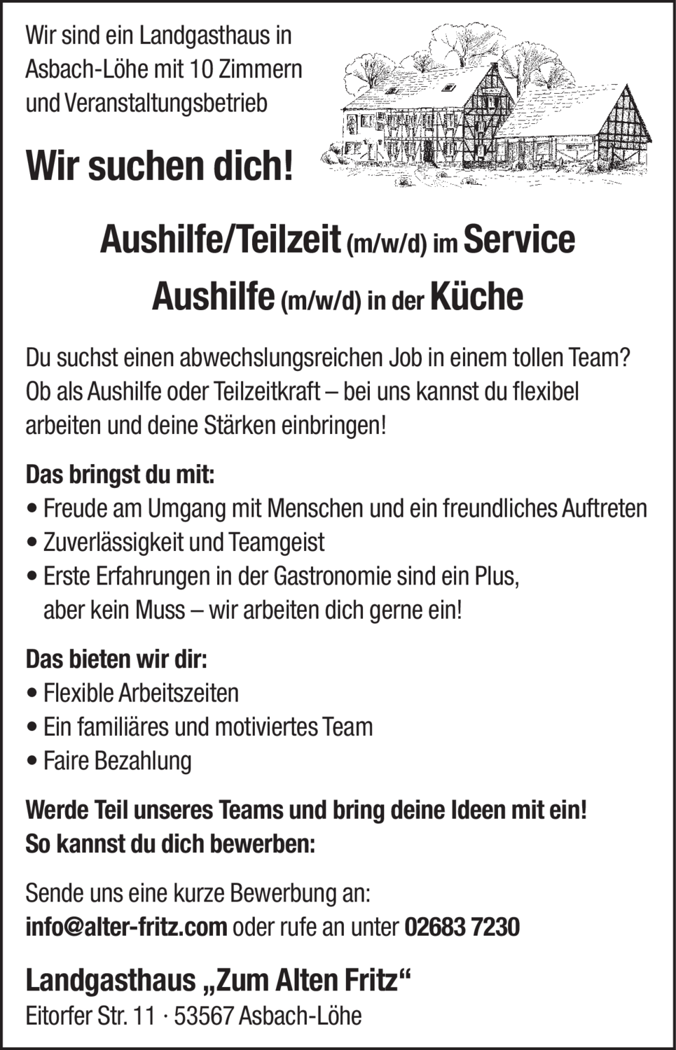 Aushilfe/Teilzeit (m/w/d) im Service