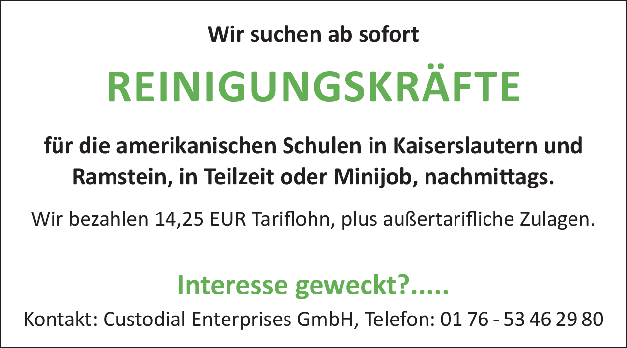 Reinigungskräfte (m/w/d)