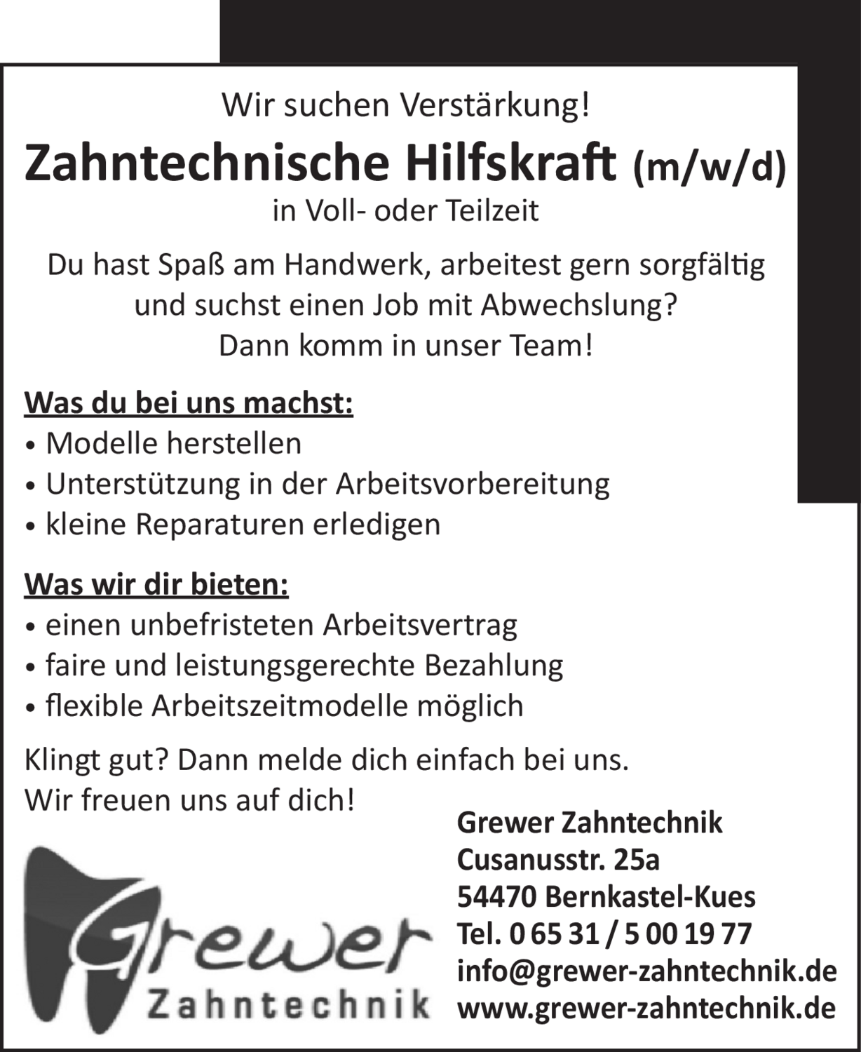 Zahntechnische Hilfskraft (m/w/d)